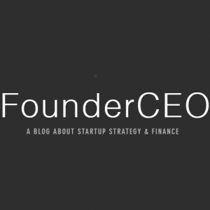 FounderCEO a blog about startup strategy & finance white text on a black background